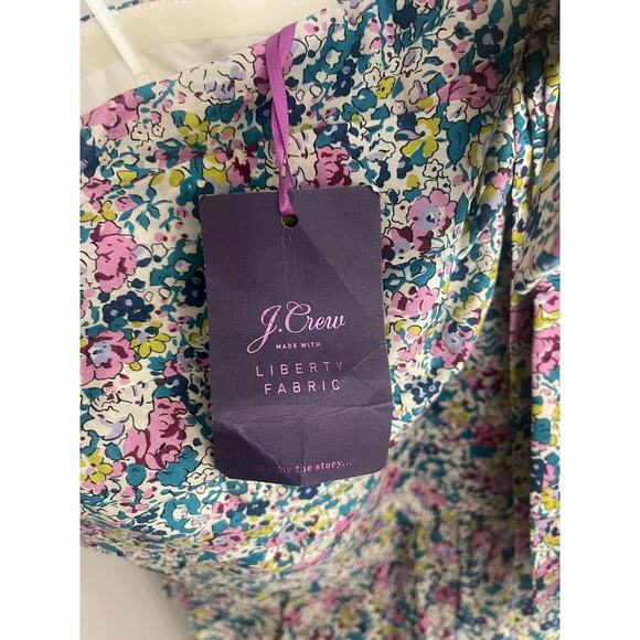 J Crew Liberty of London Dress 6 One Shoulder Bow Cotton Floral Lined Sheath NEW - Picture 8 of 10